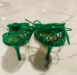 Bottega Veneta Stretch Leather Green Pumps Sandals Sz 38