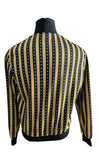 Versace Greca Print Striped Track Jacket Sz XLarge