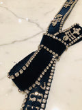 Dsquared2 Velvet Rhinestone Runway Belt Sz 75