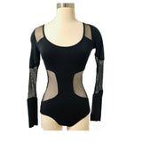 Sass & Bide "Love For Sale" Black Net Bodysuit Sz Sm