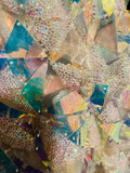 Byblos Tulle Iridescent Prism Gown Dress Sz 40