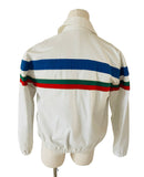 Gucci White Tri Color Striped Denim Jacket Sz 46
