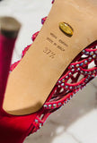 Sergio Rossi Pink Mermaid Crystal Booties Sz 37.5