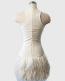 Elizabeth & James White Feather Dress Sz 2