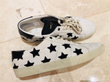 Saint Laurent Star Embroidered Leather Sneakers Sz 46