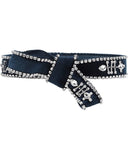 Dsquared2 Velvet Rhinestone Runway Belt Sz 75