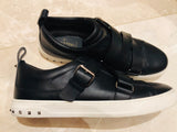 Valentino V Punk Black Leather Strap Sneakers  Sz 45