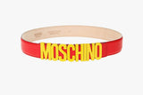 Moschino Fast Food Leather Logo Belt Sz 38