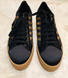 Dsquared2 Sequin Low Black/Gold Sneakers Sz 45/12