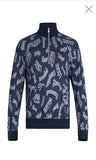 Louis Vuitton Blue Cities Jacquard Sweater Sz XL