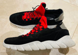 Fendi Logo Red/Black Tab Sneakers Sz 12