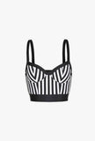 Balmain Striped Bikini Bra  Top SZ 36
