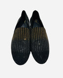 Giuseppe Zanotti Black Suede Crystal Ombré Loafers Sz 46