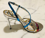 Gucci Haines 105 Metallic Sequin Heels Sz 38