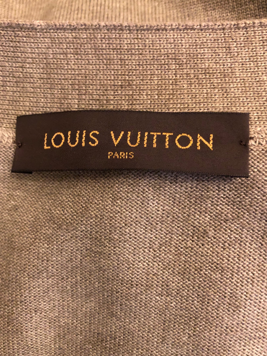 Louis Vuitton White Cardigan with Leather Tie (Size FR38