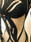 Emiliano Rinaldi EXCELSIOR Black Mesh Bodysuit Sz Sm