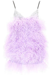 Attico Purple Feather & Sequin Dress Sz Sm