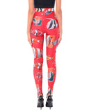 Dolce and Gabbana Red Fish Print Leggings Sz 38