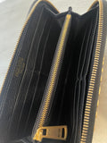 Moschino Black Pebbled Leather Zip-Around Wallet