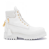 Buscemi Lace Up Leather Site Boots White Sz 45/12