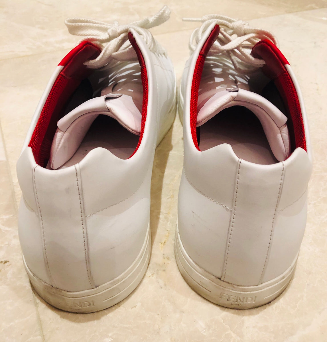 Fendi Bag Bugs Red White Sneakers Sz 12 Wopsters Closet