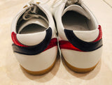 Gucci Metal GG logo White Leather Sneakers Sz 12