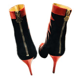Charlotte Olympia Hazel Red/ Black Ankle Boots Sz 38.5