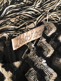Lela Rose Feather & Fringe Cable Print Top Sz xSm