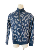 Louis Vuitton Blue Cities Jacquard Sweater Sz XL