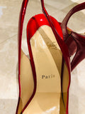 CHRISTIAN LOUBOUTIN Red Slingback Platform Pumps Sz 38.5