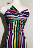 Caroline Constas Striped Multicolored Maxi Dress Sz Sm