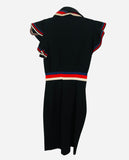 Gucci Black Ruffle Zip Dress Sz XS