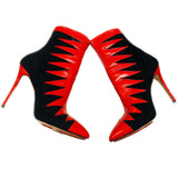 Charlotte Olympia Hazel Red/ Black Ankle Boots Sz 38.5