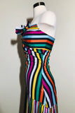 Caroline Constas Striped Multicolored Maxi Dress Sz Sm