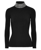 Alexander Wang Black Crystal Turtleneck Top Sz sm
