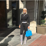 Alexander Wang Black Crystal Turtleneck Top Sz sm