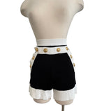 Balmain Black White Knit Shorts SZ Small