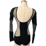 Sass & Bide "Love For Sale" Black Net Bodysuit Sz Sm