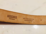 Moschino Fast Food Leather Logo Belt Sz 38