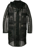 Fendi Black Mesh Men's Coat Parka SZ 54