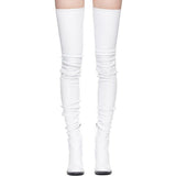 Haider Ackermann White Leather Thigh-High Stiletto Boots Sz 38