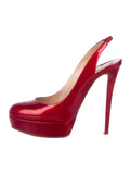 CHRISTIAN LOUBOUTIN Red Slingback Platform Pumps Sz 38.5