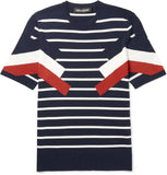 Neil Barrett SLIM-FIT STRIPED KNITTED T-SHIRT Sz XL