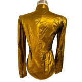 L’wren Scott Allegory of Love Gold Metallic Bow Shirt Sz 40