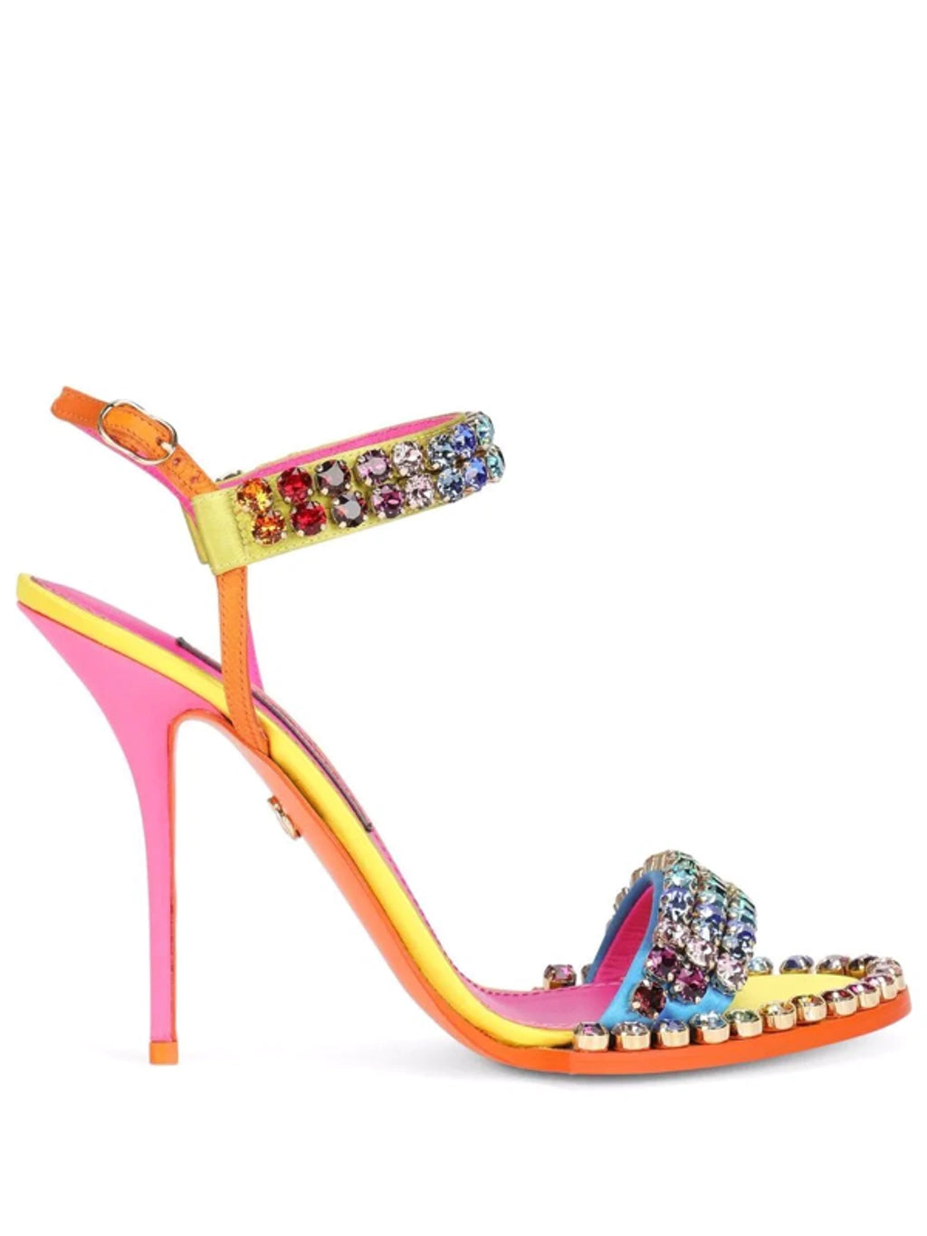 ドルチェアンドガッバーナ　サンダル　マルチカラー　38 Dolce and Gabbana Crystal Multicolored Sandals sz 38