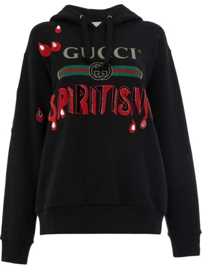 Gucci Hooded Spiritismo Bejewelled Sweatshirt sz sm