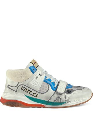 Gucci Ultrapace Mid-top Silver Sneakers Sz 12