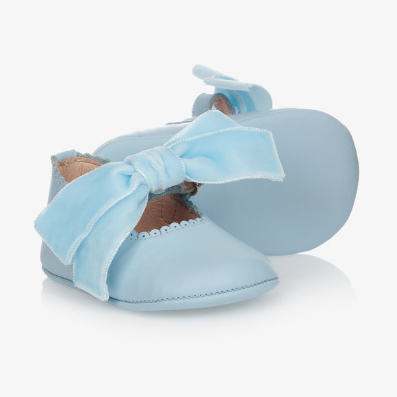 Iceland’s Blue Leather Baby Shoes by Children’s Classics Sz 19
