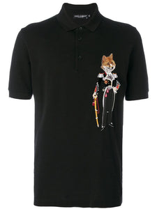 Dolce & Gabbana FOX COLONEL PATCH POLO SHIRT sz 52