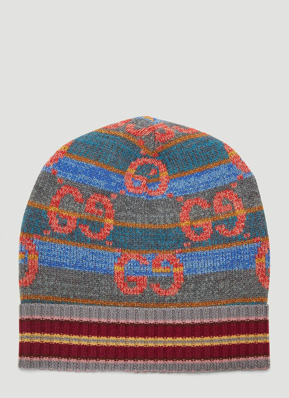 Gucci Lame Logo Wool Beenie Hat